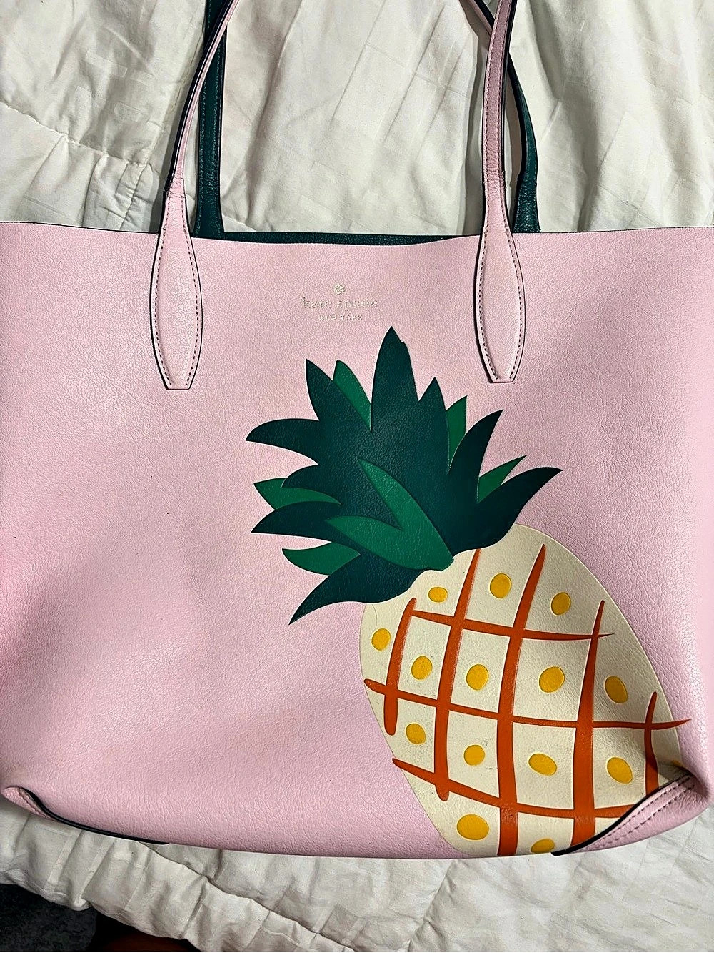 Kate Spade New York Kate Colada Large Pineapple Reversible Tote Pink & Green